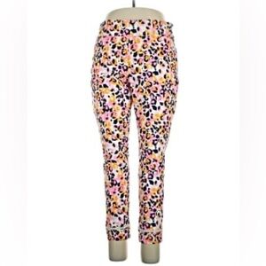 Crown & Ivy Pink Leopard Print ladies sz 8 pull on pants